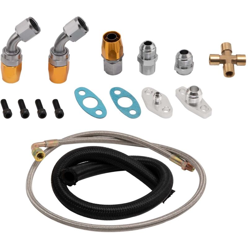 Maxpeedingrods - Conduite d'alimentation en huile turbo et conduite de retour de vidange d'huile pour Ford T3 GT35 GT30 GT3582/GT3076