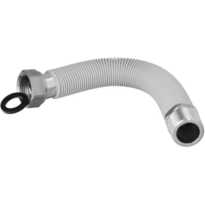 Conduite d'eau extensible en acier inoxydable ondulé. Longueur de 22,5 à 30 cm. Douilles 3/4'