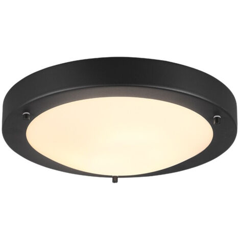 CONDUS H2O PLAFONIERA BORDO METALLO NERO IP44 D.31,5CM 1 LUCE ATTACCO E27