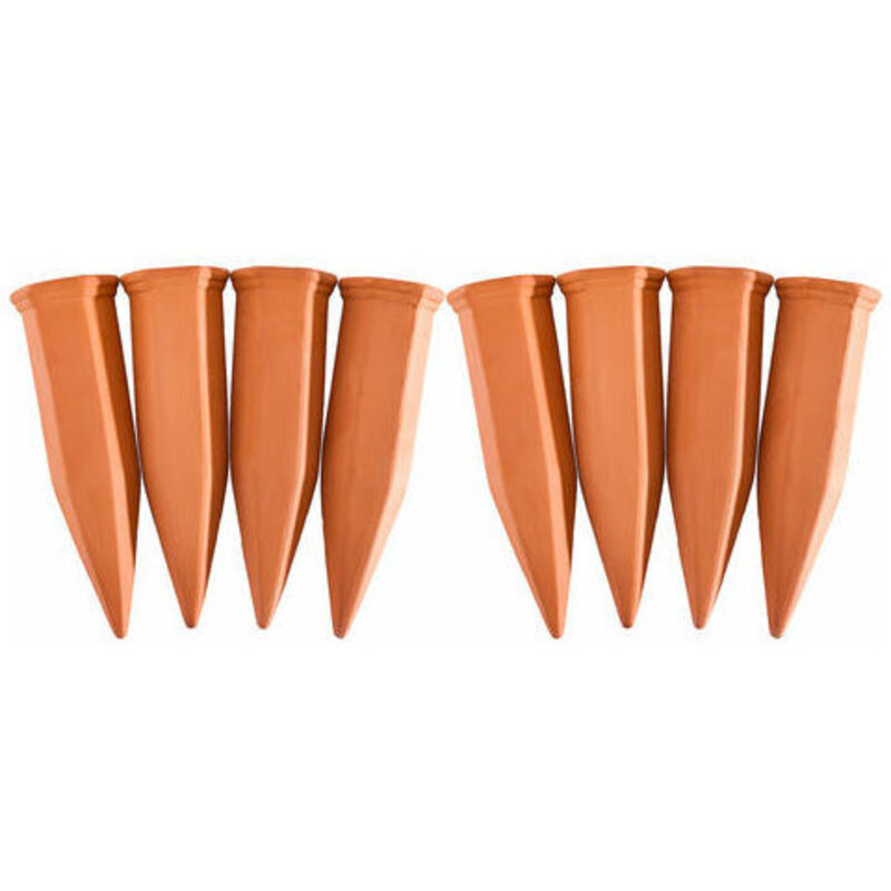 Tigrezy - Cône d'arrosage, Terre Cuite, Lot de 8, pour Bouteilles Pet d'1,5 l, jardinières et Plantes en Pot, Terracotta