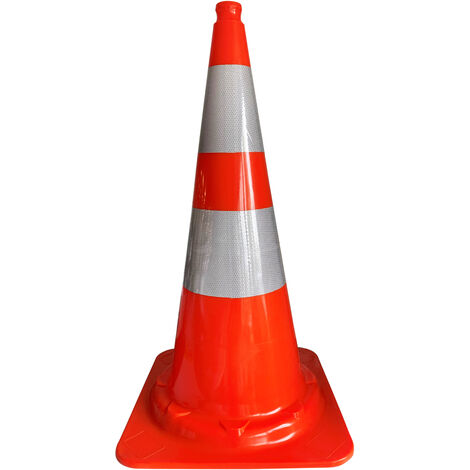 Cône de chantier, Orange, blanc, Hauteur de 750 mm ( Prix pour 1 )
