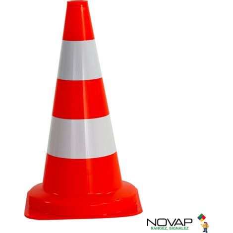 Cône de chantier PEBD 50cm Orange fluo - Novap
