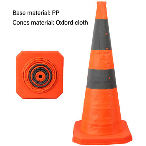 Cône de Sécurité Routière Modèle CSPAR 70cm 2Pièces avec Élément Réfléchissant, Stockable et Durable