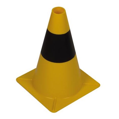 Cône de signalisation - couleur jaune/noir - 30 cm