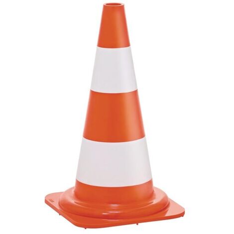 Cône de signalisation hauteur 500 mm fluorescent poids 1,05 kg, 28,5 x 28,5 cm