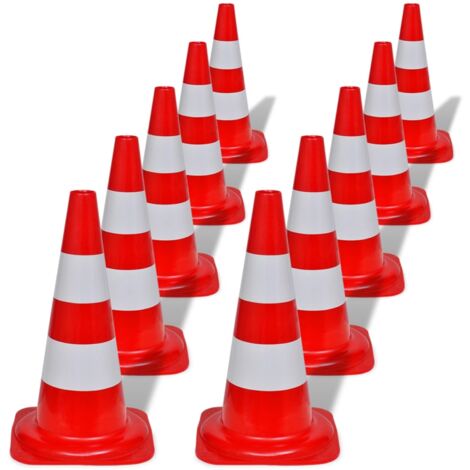 Lot De 5 Cônes De Signalisation 30 Cm - Rouge Et Blanc, Résistant Aux Chocs - Sécurité Chantier, Parking, événement