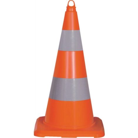 Cone de signalisation réfléchissant 500mm PVC orange