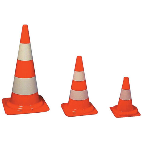Cone de signalisation rouge/blanc 500mm Schake
