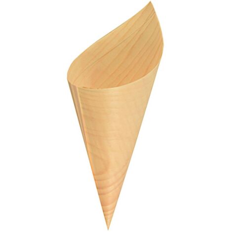 Cône en bois, diamètre 110 mm, hauteur 145/210 mm, amuse-bouche, 50 pièces