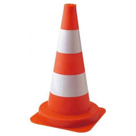 Taliaplast – Cône de signalisation plastique fluo 50 cm – PVC traité anti-UV – Pied en caoutchouc naturel armé – Résistant aux intempéries
