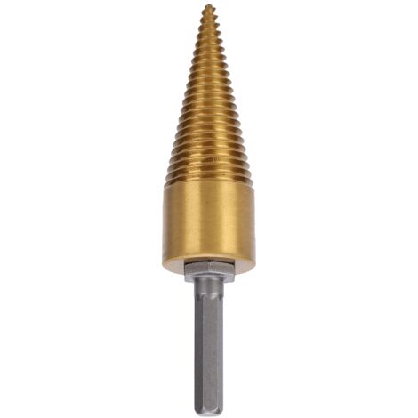 Cône Fendeur à Bois pour Perceuse, Embout Hexagonal Revêtu Titane 32mm