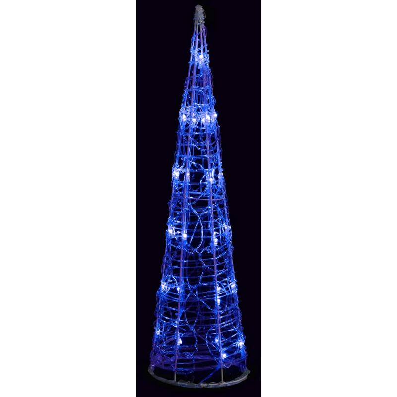 Cône lumineux décoratif pyramide à LED Acrylique Bleu 60 cm vidaXL