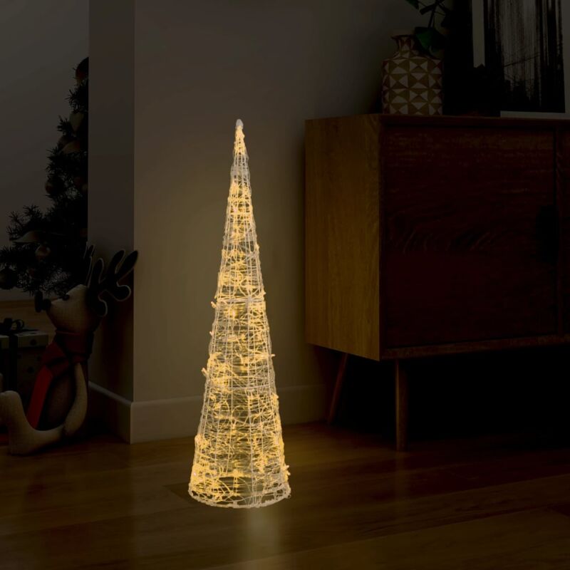 C�ne lumineux d�coratif pyramide led Acrylique Blanc chaud 90cm - Vidaxl