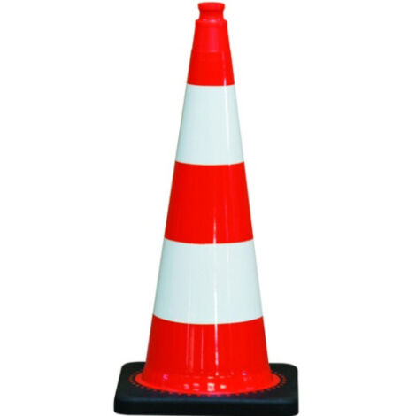 Cône plastique TALIAPLAST PVC pied caoutchouc 75 cm - 520303