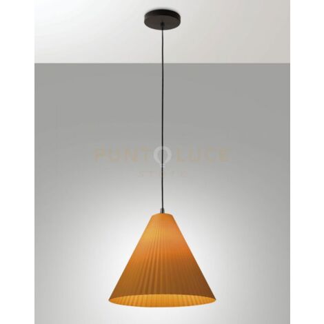 CONE SOSPENSIONE SENAPE 1 LUCE ATTACCO E27 IN METALLO E PLASTICA RICICLATA
