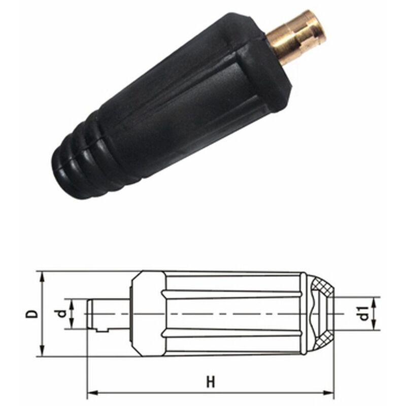 

Conector Aereo Macho 50-70 para Cable Soldar Manguera Soldadura 400A