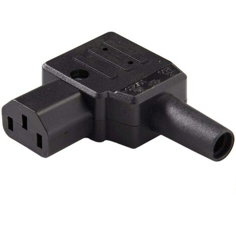 Conector alimentacion C13 IEC acodado hembra