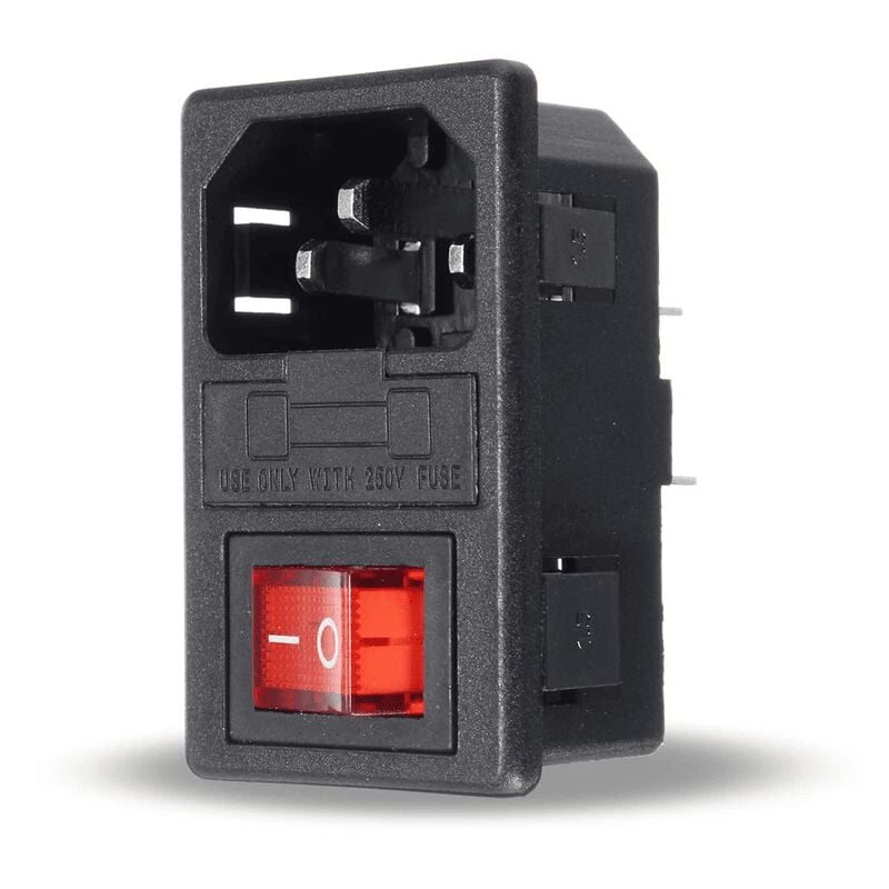 

Conector alimentacion C14 AC con fusible hembra sin marco Negro 10 A