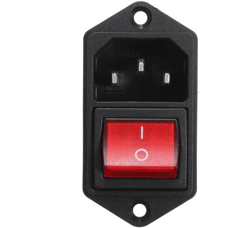 Conector alimentacion IEC320 C14 AC 250V 10A Rojo