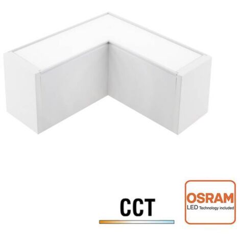 Conector angular METRO, ampliable, 9W, 90º, 3CCT, blanco, 3000-4000-6000K
