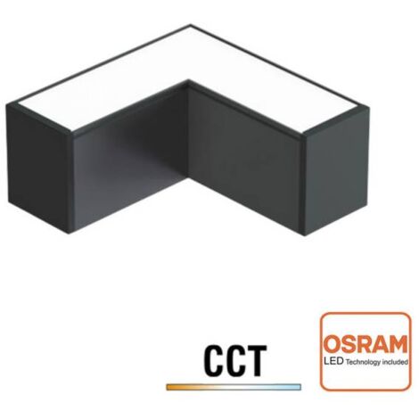 Conector angular METRO, ampliable, 9W, 90º, 3CCT, negro, 3000-4000-6000K