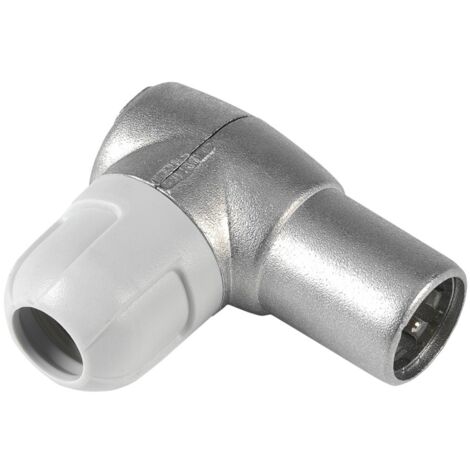 Conector antena tv acodado blindado macho cei Ø9,5mm televes