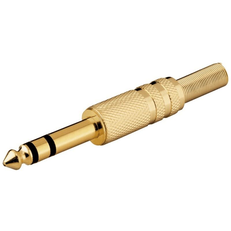 

Conector audio jack 6.35 mm estereo Dorado