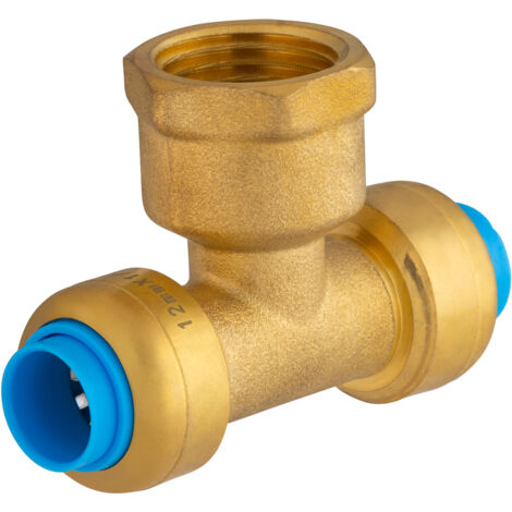 Conector automático universal en T TOUT PUSH Ø12 Hembra al centro (1/2)