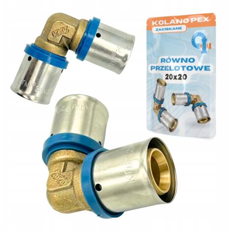 Conector codo Pex 20x20, codo de prensa recto, prensa