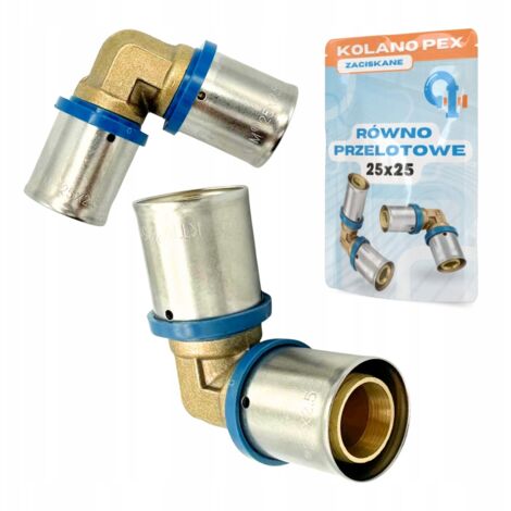 Conector codo Pex 25x25, codo de prensa recto, prensa