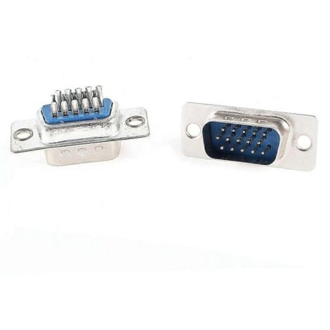 Conector DB15 macho de 3 filas con terminales soldados – Para cables y aplicaciones industriales – Conexión fiable