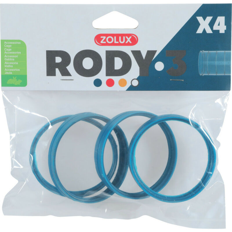 

Conector de 4 anillos para el tubo de Rody. Color azul. Tamaño ø 6 cm. para el roedor.