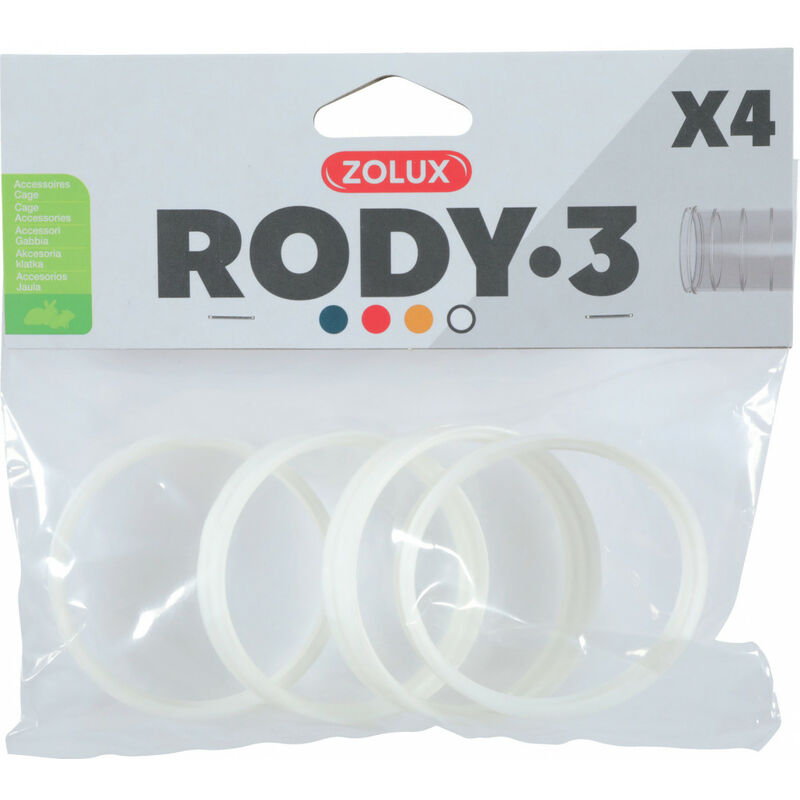 

Conector de 4 anillos para el tubo de Rody. Color blanco. Tamaño ø 6 cm. para el roedor.