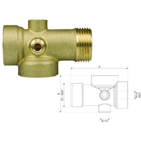 Conector de 5 vías en latón Itap 1" A.110 – Conexión multifuncional para autoclaves