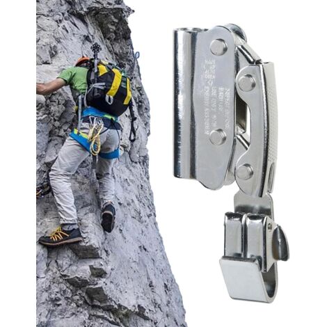 Conector de acero genérico, pinza para ascender dispositivo, 16,8 x 6,7 cm. Self-Locking Rope Grab, Sturdy Anti-Fall Cable Gripper, Drop Protection for Heavy Industry