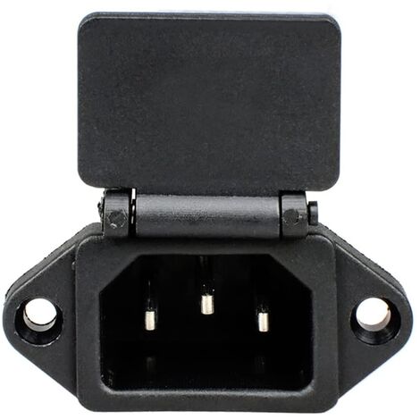 Conector de alimentacion C14 AC macho con tapa  Negro 10 A