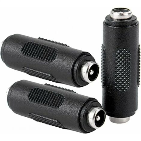 Conector de alimentación hembra a hembra DC 5,5x2,1mm, adaptador acoplador hembra a hembra para CCTV, 3 uds.