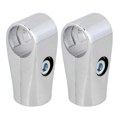Conector de andamio de aluminio plateado – 25 mm de diámetro interior, paquete de 2 unidades para estantes y expositores.
