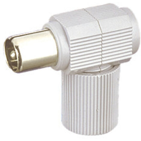 Conector de antena coaxial acodado Macho Electro DH. Color Gris10.536/G 8430552010325