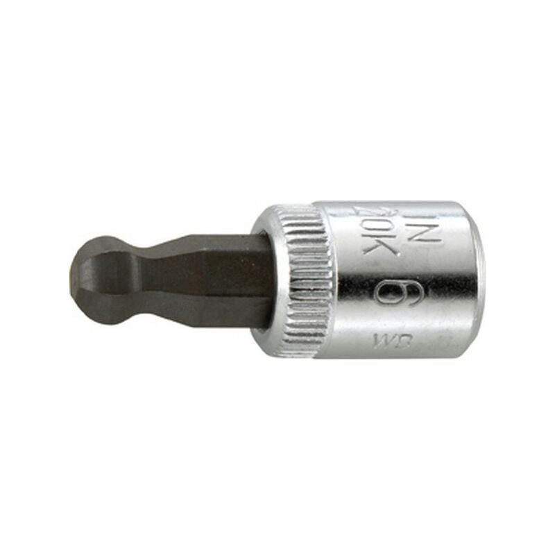 

Conector de artornillado 1/4'' - cabeza esférica para Tornillo - hexagonal femenino, lado e/planos : 4 mm, Largo 28 mm