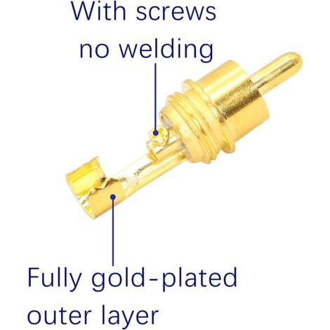 Conector de audio RCA, adaptador coaxial de resorte sin soldadura Betterlife AV estéreo macho para transferencia entre interfaces de hardware de audio (paquete de 4)
