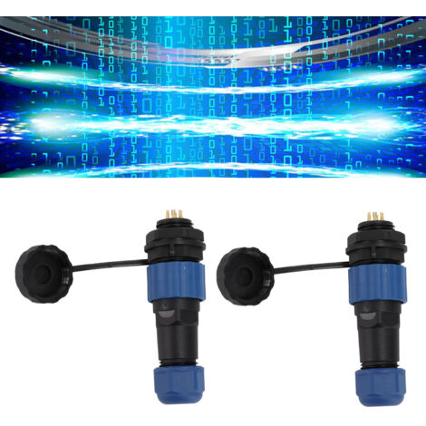 Conector de aviación impermeable SD16 IP68, juego de 2 piezas con extremos hembra y macho, rosca G3/8, 6 contactos, tuerca trasera.