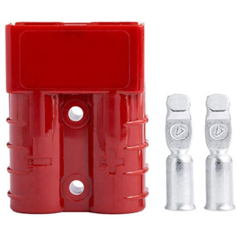 Conector de batería de 50 A, conector de conexión rápida de batería de 50 A, 600 V, para coche, furgoneta, motocicleta, 4 piezas (kit de 10/12 AWG, rojo)