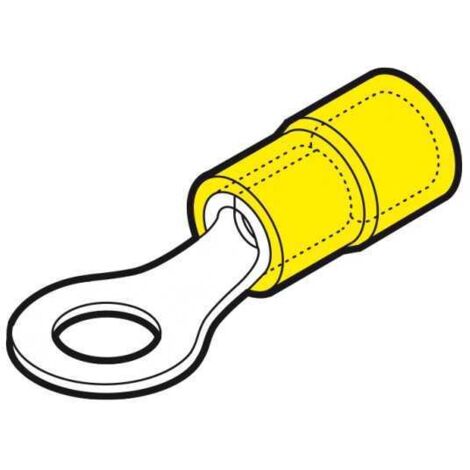 Conector de cable amarillo con ojo de tornillo de 4 mm (100 piezas)