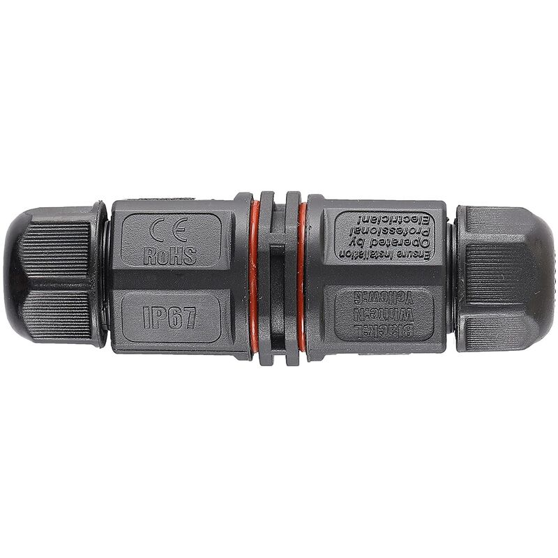

Conector de Cable Estanco 3 Contactos IP67 Negro