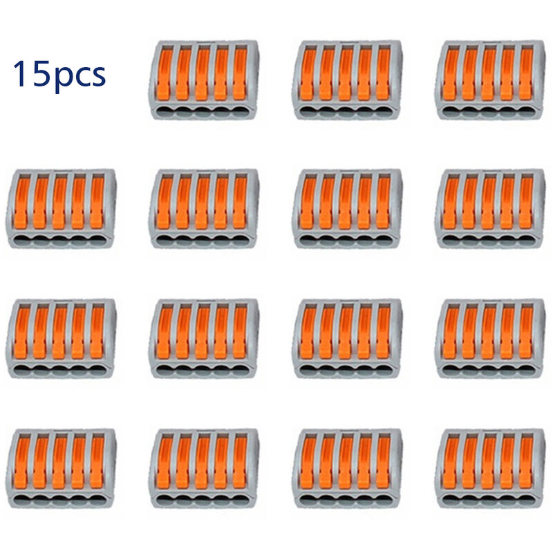 

Conector de cable retardante de llama de 15 piezas, conectores universales de alambre, terminales rapidos,15 piezas, 5 bits