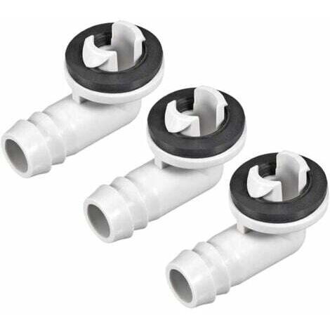Conector de codo para manguera de drenaje de aire acondicionado (15 mm) - Piezas para minisplit y aire acondicionado de ventana (paquete de 3)