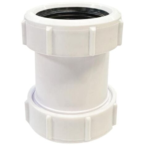 Conector de compresión SUPERTOOL de 1/2", 40 mm, PVC, recto, para desagüe de bañera, fregadero, plato de ducha y baño (1 unidad)