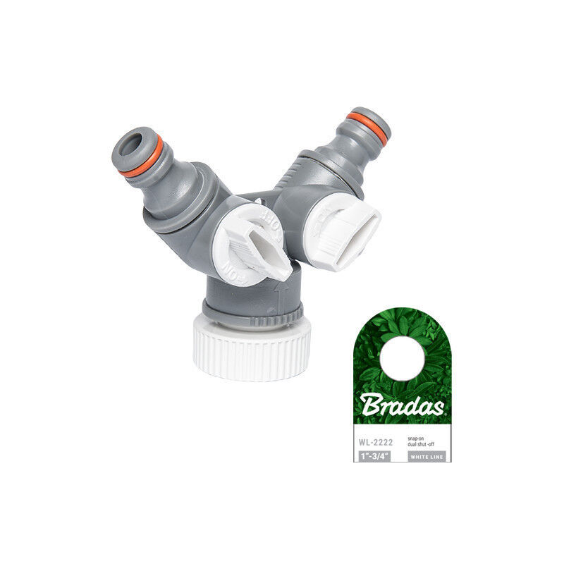 

Conector de doble grifo con válvula de cierre de 20/27 y 26/34 LÍNEA BLANCA