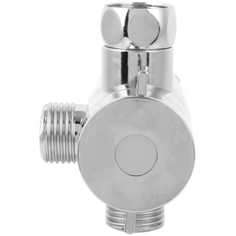 Conector de ducha de 3 vías G1/2 con soporte para cabezal de ducha - ABS cromado profesional (Tipo 1)